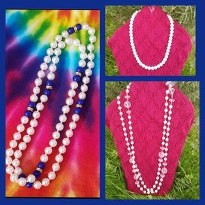 3 Faux Pearl necklaces